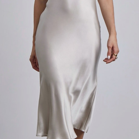 Silk Maison Lounge Cowl Neck Midi Silk Slip Dress - Picture 4 of 6